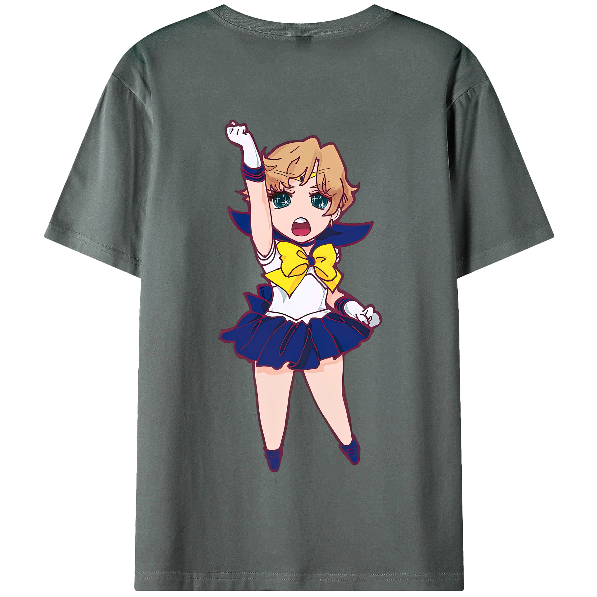 （画像用） 美少女戦士セーラームーン 天王はるか Sailor Moon Tenoh Haruka 綿100％半袖Tシャツ（背面プリント）